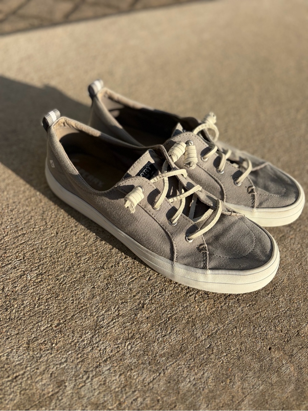 Sperry Women's Canvas Lace-Up Sneakers in Taupe